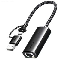 Cáp chuyển USB Type-C và USB-A sang cổng mạng Gigabit Ugreen 15638 CM650